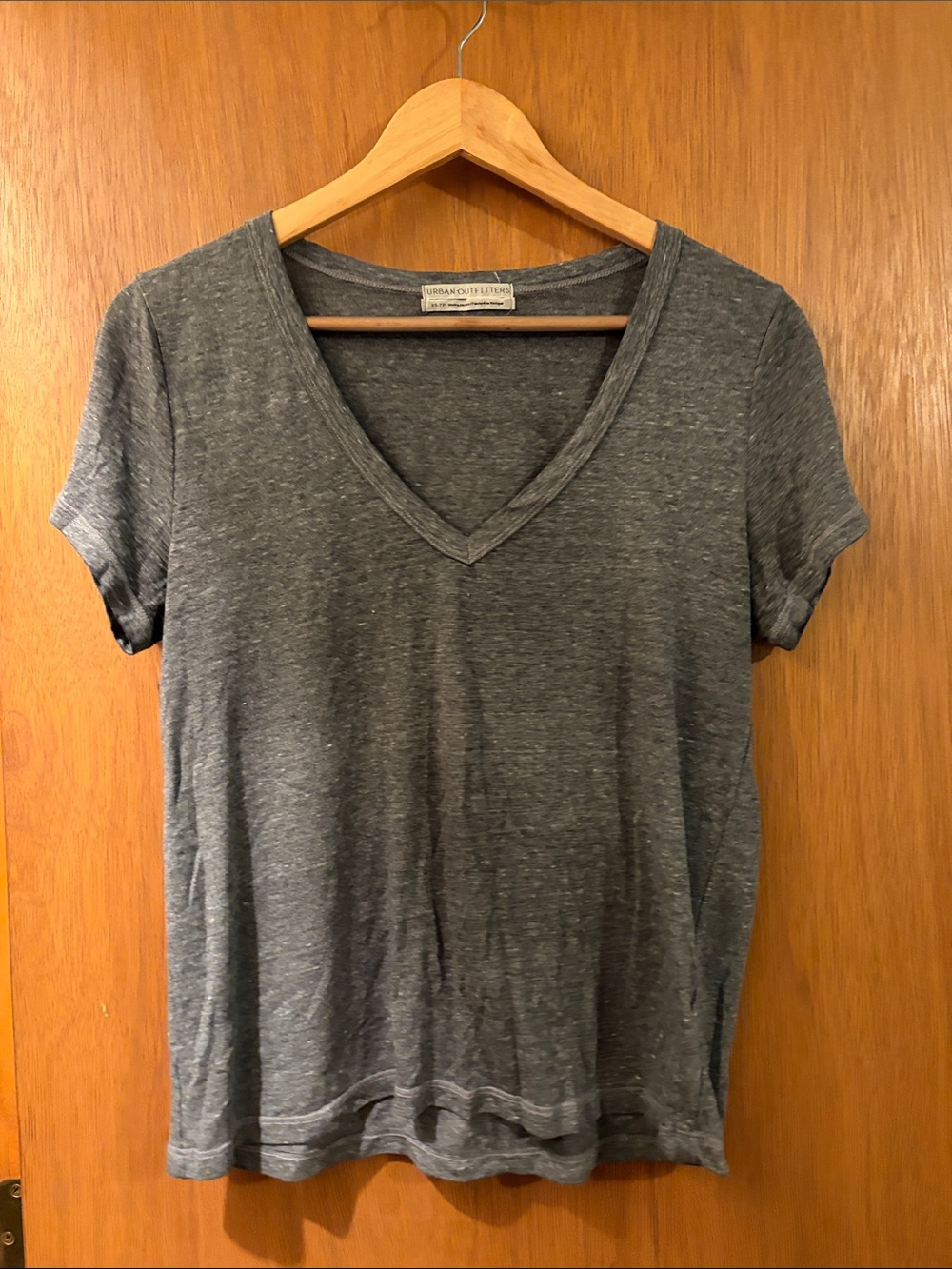 Vintage Urban Outfitters Gray V Neck T Shirt, size XS